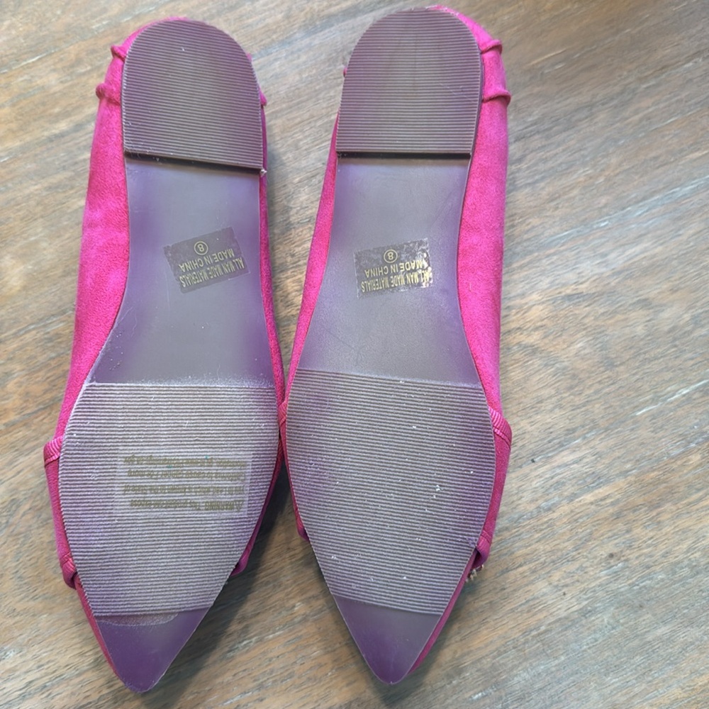 Hot Pink embellished flats size 8 - Picture 2 of 2